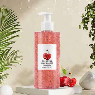 गुणवत्ता  OEM Red Cherry Scrub Body Care Moisturizing Whitening Exfoliating Body Wash Pores कारखाना