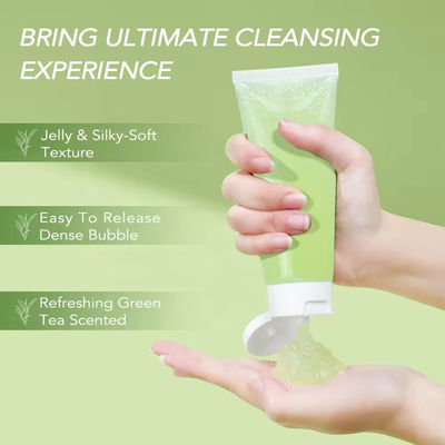 Jelly Face Cleaner Groene thee Gezicht Wassen Aminozuur Zacht Hydropeptide Reinigingsgel