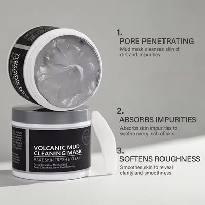 OEM ODM Maska błota Do pielęgnacji twarzy Czarne kropki Trądzik delikatnie czyszczone pory Bamboo Bamboo Bamboo Kaolin Clay Mask twarzy