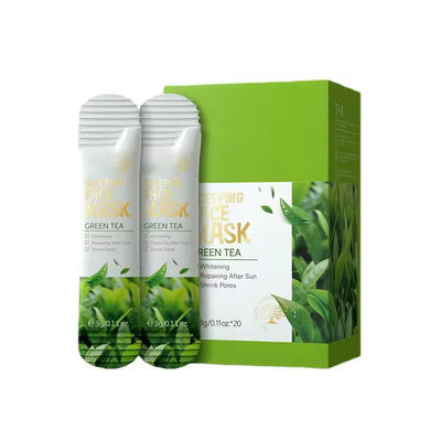 Anti acne huidverzorgingsmasker vochtinbrengende huidverzorging kristallen nachtelijke gezichtsmasker groene thee