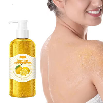 ODM Vers Lemon Geur Douche Gel Exfoliating Hydraterende Bodywash Poren Diep Schoon
