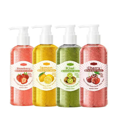 ODM Vers Lemon Geur Douche Gel Exfoliating Hydraterende Bodywash Poren Diep Schoon