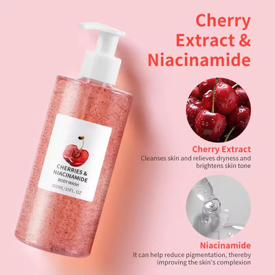 OEM Red Cherry Scrub Vücut Bakımı Nemlendirici Beyazlatıcı Peşeleyici Vücut Yıkama Porosu