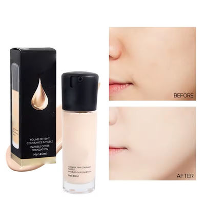 Lichte beige make-up concealer vloeibare fundering hoge natuurlijke dekking voor donkere huid