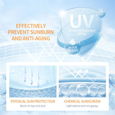 واقي الشمس مكياج تبييض حماية الأشعة فوق البنفسجية SPF 50+ Pa+++ مرطبة واقي الشمس كريم للوجه الجسم
