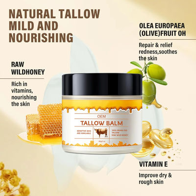 OEM ODM Tallow en honingbalsem Creme Natuurlijke tallow vochtinbrengende crème voor gezicht en lichaam Crème voor alle huidtypes