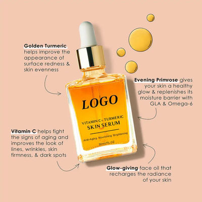 Revitalizzatore organico della pelle idratante viso siero di curcuma estratto di zenzero siero illuminante viso