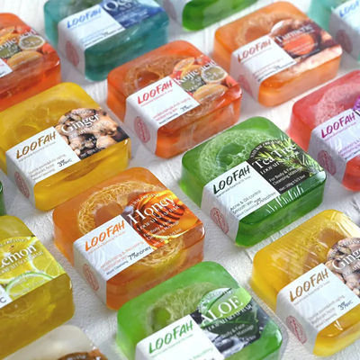 Loofah Aloe El yapımı sabun Esseriyel yağ sabun özelleştirilebilir hacim