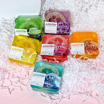 Loofah Aloe El yapımı sabun Esseriyel yağ sabun özelleştirilebilir hacim