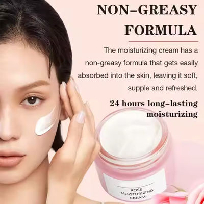 OEM ODM Langdurige hydratatie Damascus Rose Gezichtsbevochtiger voor strakker maken Verbeteren van ruwheid Huidverzorging Gezichtscrème Lotion