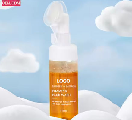Privélabel Custom Biologisch Gezicht Wassen Kalmerend Huid Verhelderen Natuurlijke Vegan Kurkuma Bubble Foaming Gezichtsreiniger