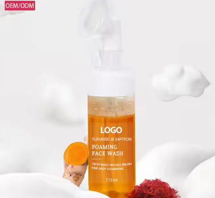 Privélabel Custom Biologisch Gezicht Wassen Kalmerend Huid Verhelderen Natuurlijke Vegan Kurkuma Bubble Foaming Gezichtsreiniger