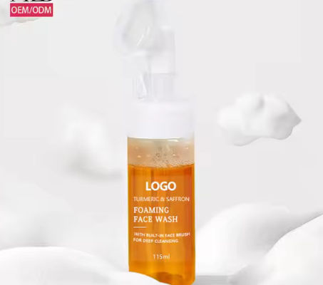 Privélabel Custom Biologisch Gezicht Wassen Kalmerend Huid Verhelderen Natuurlijke Vegan Kurkuma Bubble Foaming Gezichtsreiniger