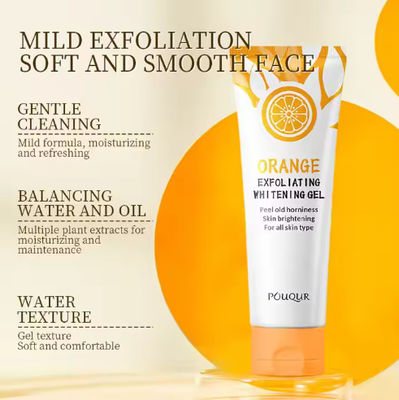 Op maat gemaakte huidverzorging Oranje gezichtsreiniger Peeling gel vochtverzorgende reiniging exfoliërende dode huid verwijdering gezicht was gel