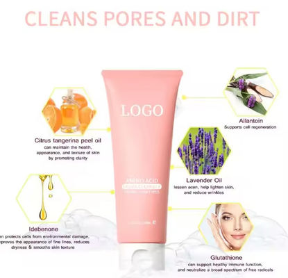 Limpeza facial de poros Limpeza facial de poros profundos e controle de óleo Óleo de lavanda Limpeza facial de aminoácidos