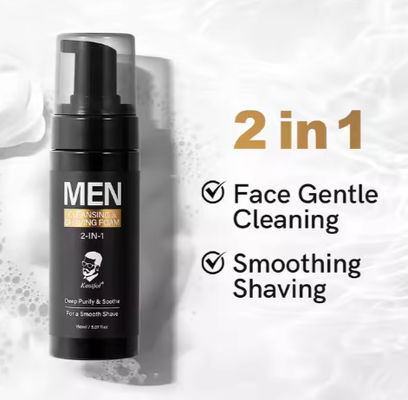 Groothandel 2 in 1 natuurlijke aminozuur gezichtsreiniger schuim verzachten snor mannen zelfverzorging Shaving Mousse