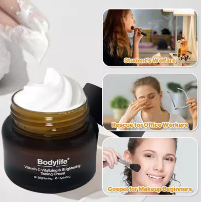 Vitamina C Crema tonificante vitalizzante e illuminante con collagene Vitamina E Perla Vitamina B5 Fornitura OEM/ODM