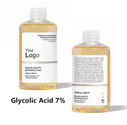 Vendita a caldo Tonico esfoliante con acido glicolo 7% Rimozione dell' acne Tonico per la cura della pelle del viso Tonico per la cura della pelle