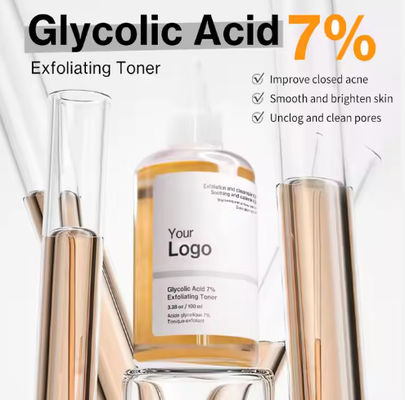 Vendita a caldo Tonico esfoliante con acido glicolo 7% Rimozione dell' acne Tonico per la cura della pelle del viso Tonico per la cura della pelle