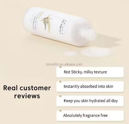 Toner organico per la pelle del viso con riso Coreano Marca privata Ingrosso Crema idratante per il viso Acqua Toner essenziale puro di riso