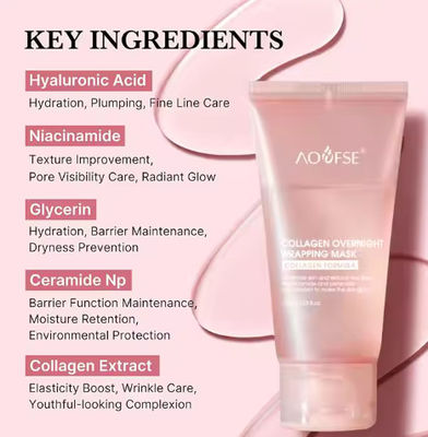 Firming Hydrating Overnight Peel Off Collagen Face Night Mask hidratante colágeno noite envolvente máscara