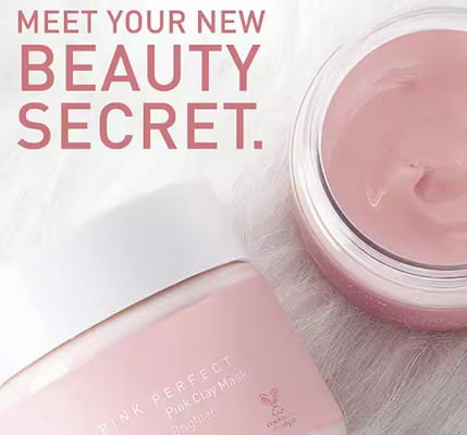Mascarinha de barro rosa de rótulo privado Mascarinha facial esfoliante para clarear a pele Minimizar os poros