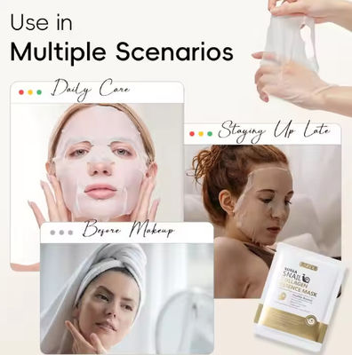 Caracterização da pele por Mucin Snail Mucin Face Sheet Mask para cosméticos de cuidados com a pele coreanos