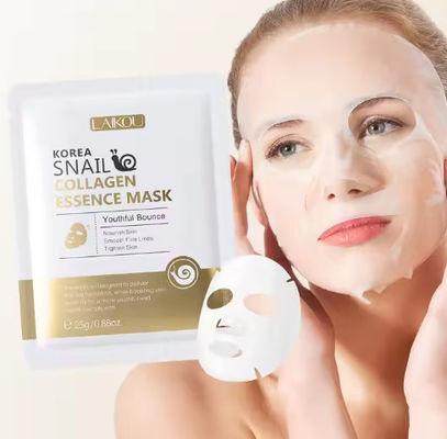 Caracterização da pele por Mucin Snail Mucin Face Sheet Mask para cosméticos de cuidados com a pele coreanos