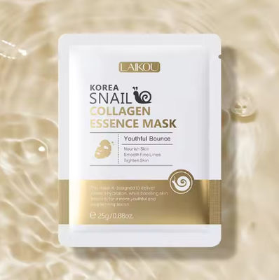 Caracterização da pele por Mucin Snail Mucin Face Sheet Mask para cosméticos de cuidados com a pele coreanos