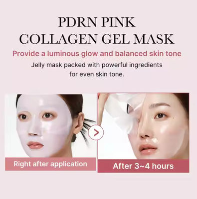 산성 쿠르메릭 금 / 분홍색 콜라겐 얼굴 젤 마스크 심지어 피부 색감 깊은 수분 하룻밤 동안 얼굴 시트 마스크 유리 빛 피부