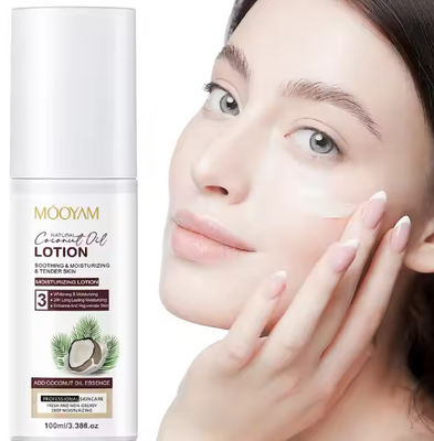 Kokosolie Gezichtslotion Hydraterende Bevochtigende Volledig sluit in vocht voor de huid Private Label OEM 100ml MOOYAM Gezichtslotion