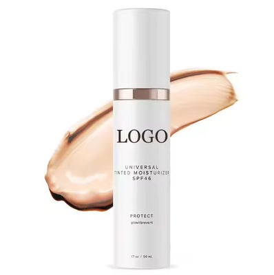 Privélabel 50ML Gezicht en lichaam make-up Zonnebrandcrème Universele getinte hydraterende crème SPF 46 Zonnecrème lotion