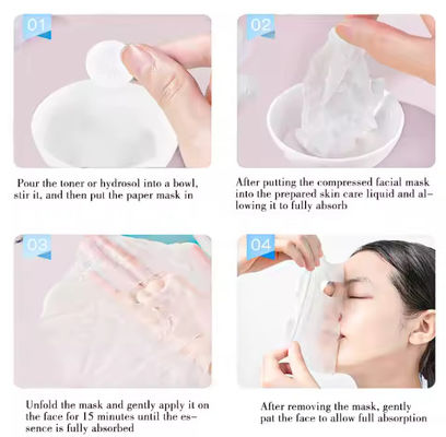 Manybeauty 100pcs Tek kullanımlık pamuk yüz maskesi Kağıt sıkıştırma Diy Güzellik Salonu Spa Deri Bakım Araçları Makyaj Sıkıştırma Maske