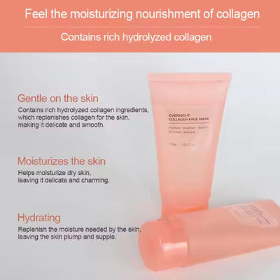 Máscaras faciais Vitamina C Colágeno Durante a noite Envolvimento do sono Máscara facial hidratante para uso diário
