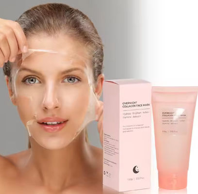 Máscaras faciais Vitamina C Colágeno Durante a noite Envolvimento do sono Máscara facial hidratante para uso diário