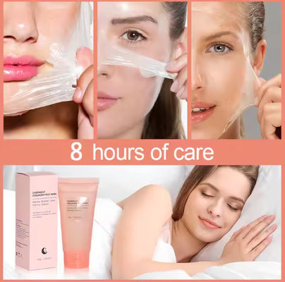 Máscaras faciais Vitamina C Colágeno Durante a noite Envolvimento do sono Máscara facial hidratante para uso diário