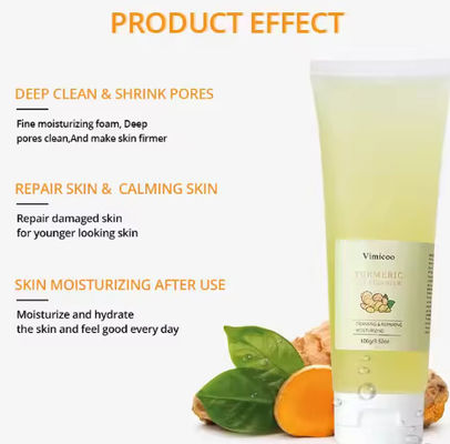 Tumorisch vochtinbrengend huidverzorgingsmiddel Gezichtswas Biologisch Kurkuma Gezichtswas Deep Cleansing Oil Control Kurkuma Gel Reiniger
