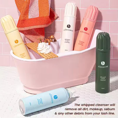 Private label OEM Amino Acid Whipped Lash Shampoo Reiniging Foam Mousse Gezicht Wassen Make-up Remover Mousse Gezicht Reiniger