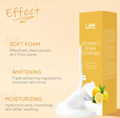 Private Label Vitamin C Flüssiges Gesichtsreinigungsmittel Hyaluronsäure Aloe Vera Gesichtswaschmusse Säure entferner Schaummusse