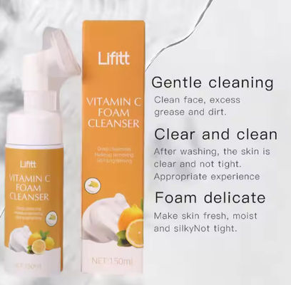 Private Label Vitamin C Flüssiges Gesichtsreinigungsmittel Hyaluronsäure Aloe Vera Gesichtswaschmusse Säure entferner Schaummusse