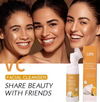 Private Label Vitamin C Flüssiges Gesichtsreinigungsmittel Hyaluronsäure Aloe Vera Gesichtswaschmusse Säure entferner Schaummusse