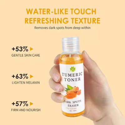 Gros de blanchiment d'humidité toner de curcuma Sécurité efficace anti-acné éclaircissement de la peau raffermissant correcteur de peau du visage