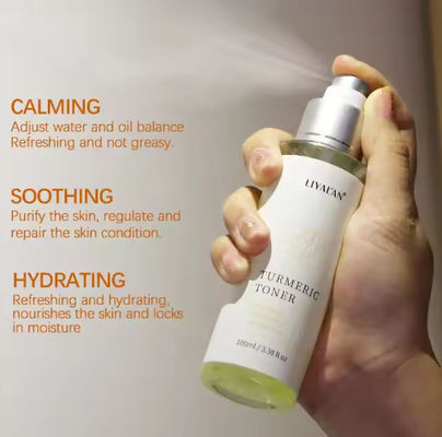 Soins de la peau de marque privée Spray de brouillard pour le visage Calmant hydratant apaisant pour le visage Vitamine C Curcuma tonifiant la peau