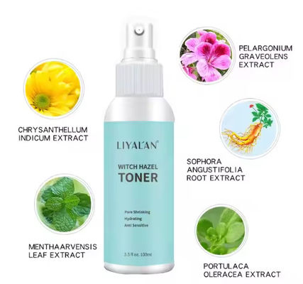 Private Label Anti-empfindlich Hydratisierend Schrumpfporen beruhigend Hexe Haseln Gesicht Toner Spray