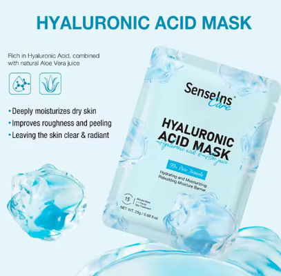 Mascarada de ácido hialurónico em grosso Nutrição profunda orgânica Hidratante Branqueador Firming Fede Manchas Facial Máscara facial