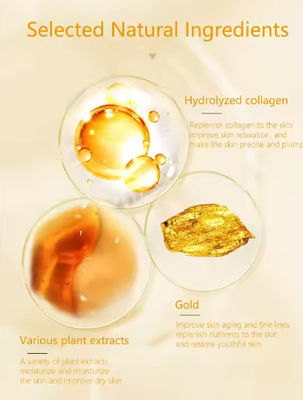Máscara facial de hidrogel de colágeno de ouro hidratante antienvelhecimento hidratante profundo melhora rugas e linhas finas endurece a pele