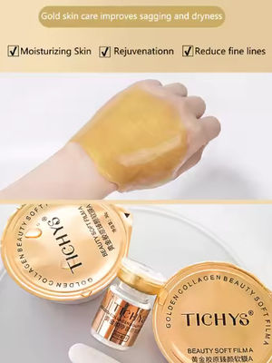 Máscara facial de hidrogel de colágeno de ouro hidratante antienvelhecimento hidratante profundo melhora rugas e linhas finas endurece a pele