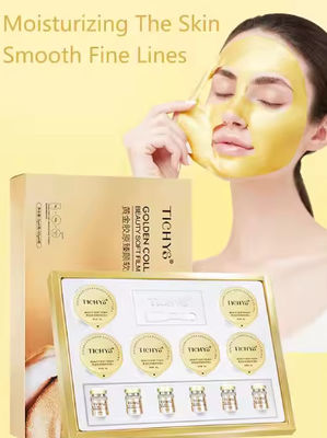 Máscara facial de hidrogel de colágeno de ouro hidratante antienvelhecimento hidratante profundo melhora rugas e linhas finas endurece a pele