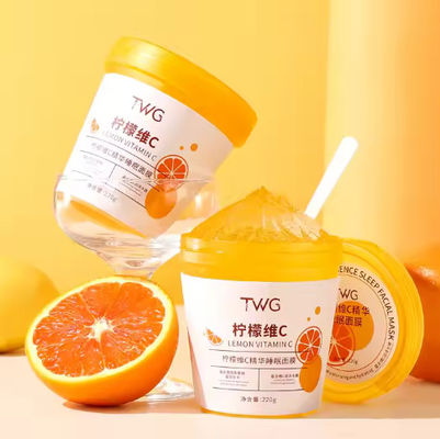プライベート・レーベル レモン ビタミンC ジェリー マスク スリーピング 顔面マスク スプーン付き 潤滑 湿度のある 夜の顔面マスク