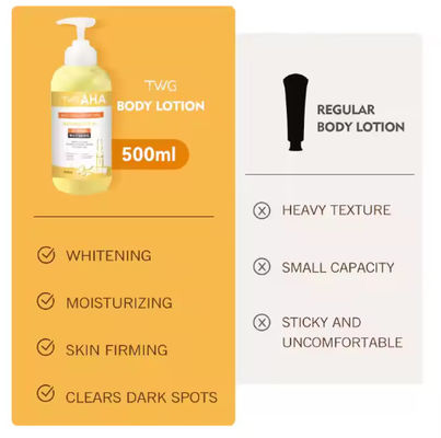 Huidverzorgingsfabriek / Vervaardiger Blekende lichaamslotion Verlichtende Hydraterende AHA Vitamine C Lichaamslotie Niacinamide Lichaamslotie